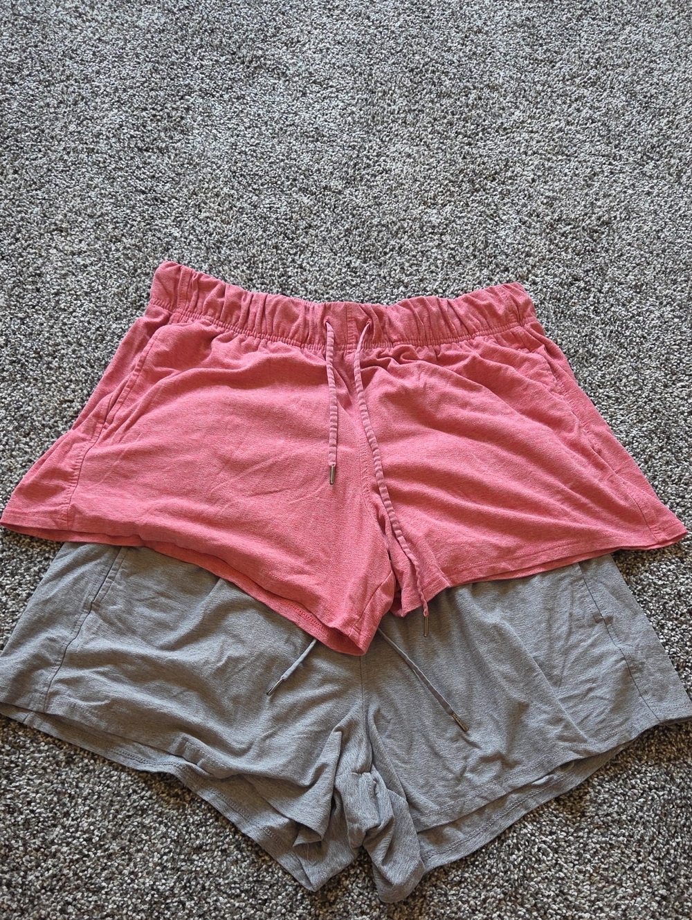 Athletic Works Pink and Gray Athletic Lounge Shorts Duo